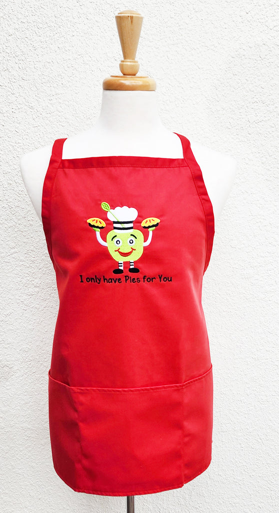Embroidered I Only Have Pies For You Cross-Back Apron