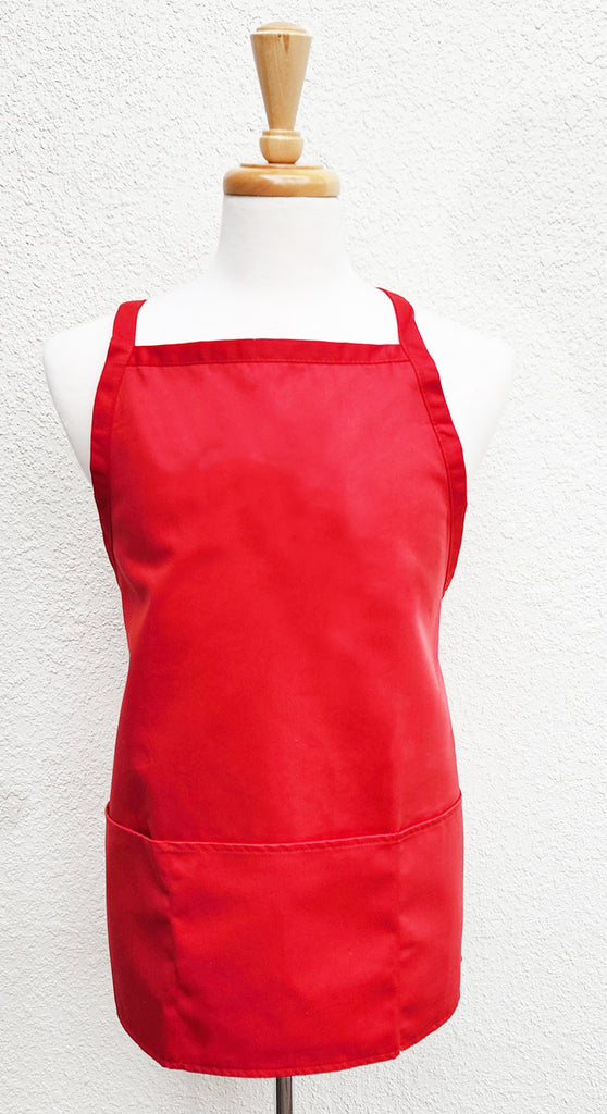 Solid Red Cross-Back Apron