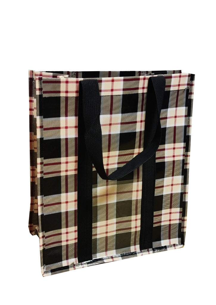 Man Plaid 2 Compartment Tote, sold in sets of 5 totes