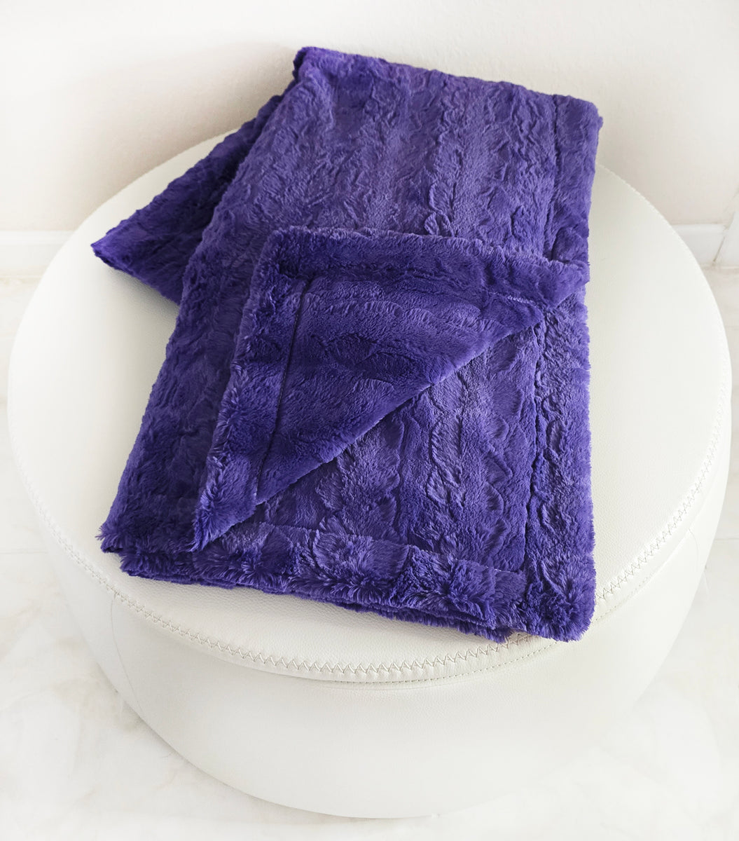 Purple 40 X 40 Minky Faux Fur Blanket – Two Lumps of Sugar