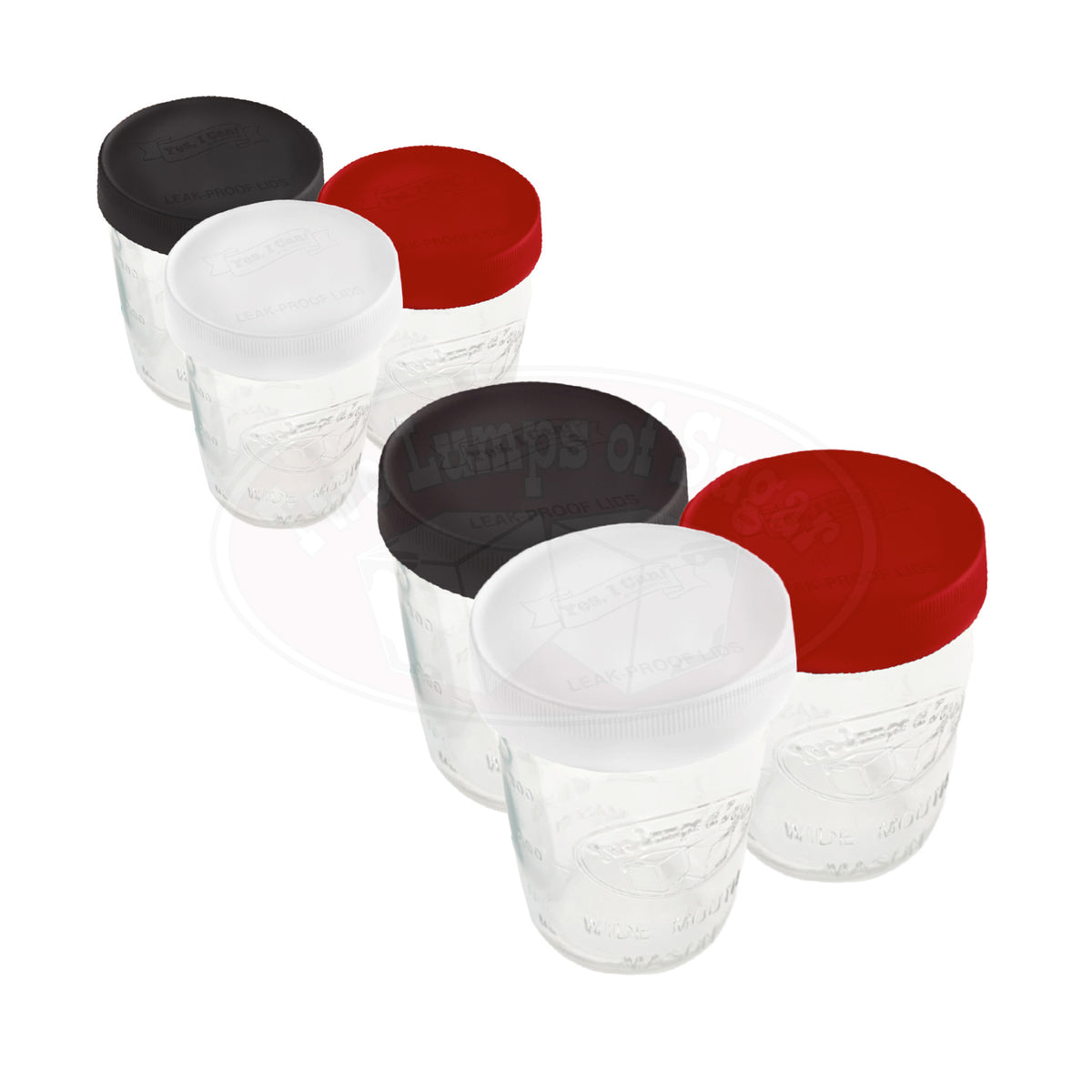Leak-Proof Regular Mouth Mason Jar Lids- 6 per Box Assorted Colors ...