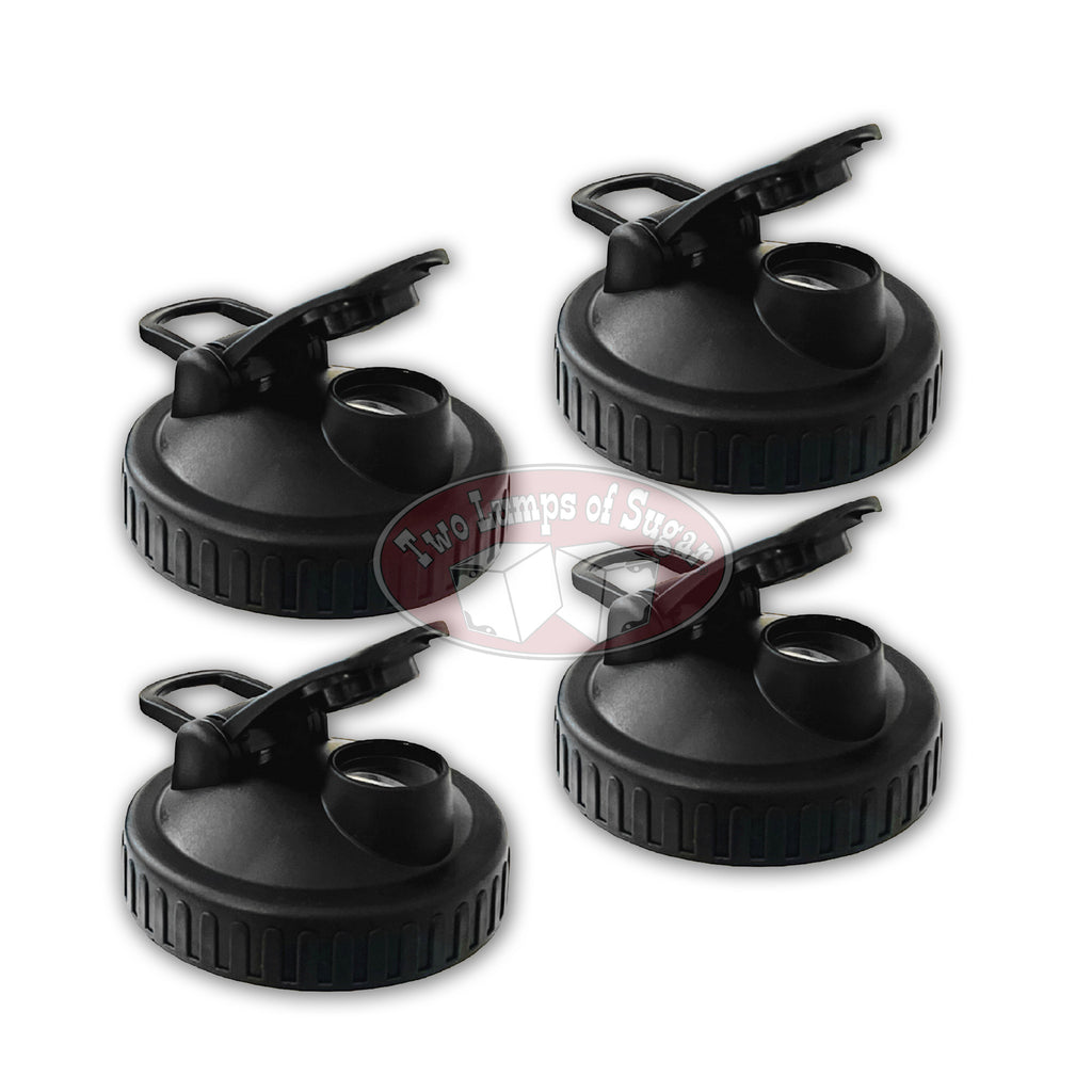 Mason Jar Lid with Spout - Wide Mouth Mason Jars-Black - 4 Pack