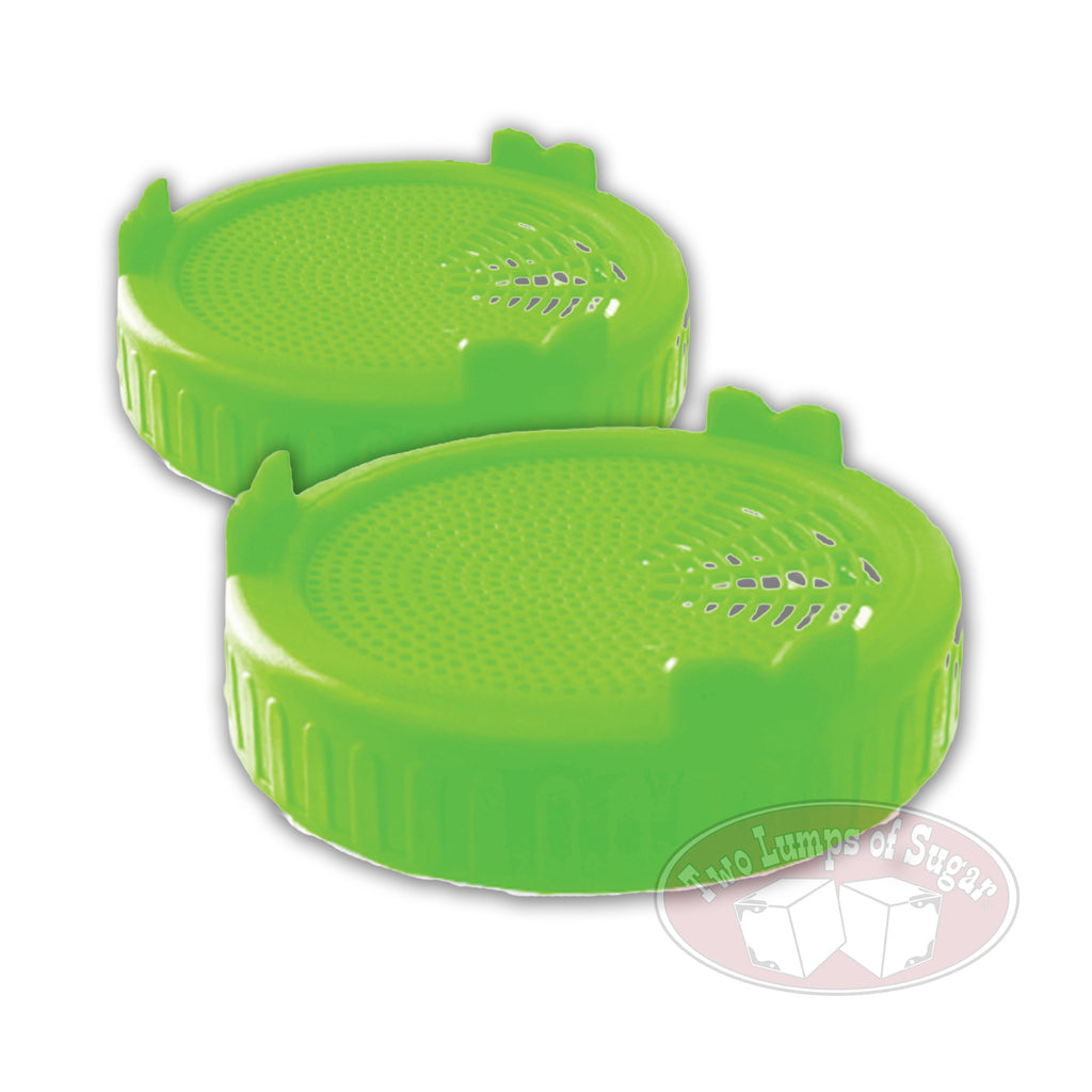 Wide Mouth Mason Jar Sprouting Lids - Green - 2 Pack