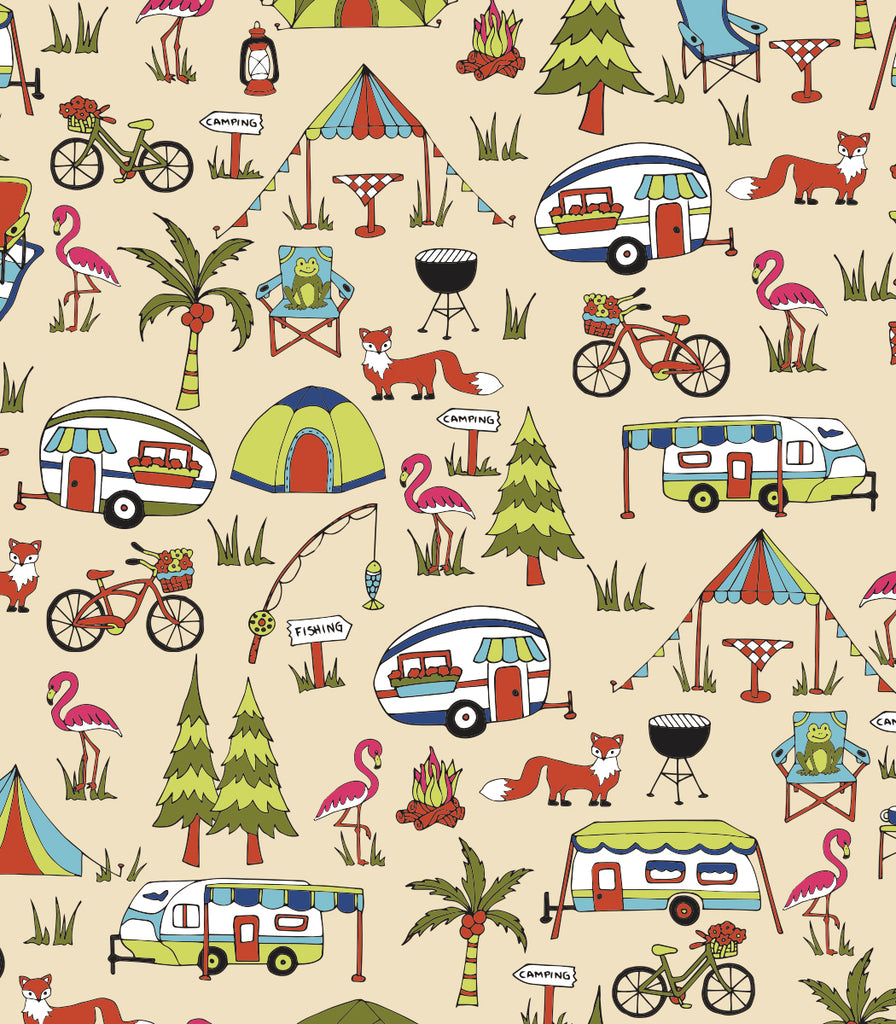 Camping Set of 4 Placemats © Two Lumps of Sugar copyright print