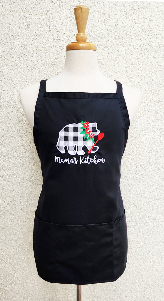 Embroidered Mama's Kitchen Cross-Back Apron