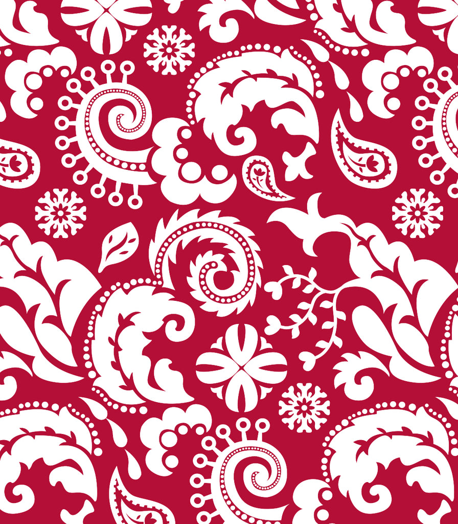 Mod Damask Red Nibble & Dribble  © Two Lumps of Sugar copyright print